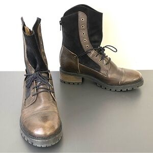 Casta Women’s Brown Black Lace-Up Ankle Boots 40 (US 9.5) Renafaire Boho Grunge